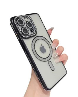iPhone 16 Pro Diamond Glitter Case,Luxury Bling Rhinestone Soft Clear TPU Bumper Case