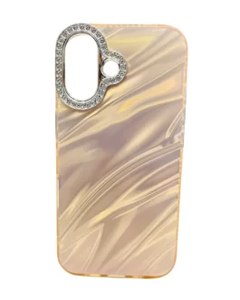 iPhone 16 Hot Diamond Bling Camera Protection Phone Case, Luxury Glossy 3D Laser Cut Water Ripple Mirror Glitter Cute Colorful Shiny Hard Mobile Cover Pack Of 1