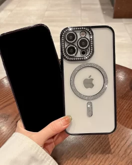 iPhone 16 Pro Diamond Glitter Case,Luxury Bling Rhinestone Soft Clear TPU Bumper Case