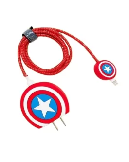 IPhone Silicone Charger Case Cover Compatible For 18-20W 360 Degree Full Protection Cover (Captain America)