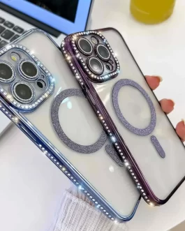Glitter Back Case Compatible with iPhone 15 Pro Cute Soft Rhinestone Diamond Glitter Cover Women & Girls