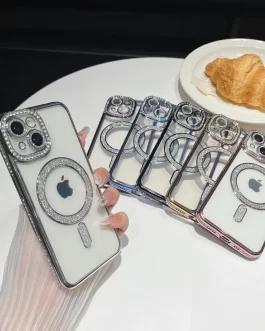 Back Case Compatible with iPhone 15 Plus Cute Soft Rhinestone Diamond Glitter Cover Women & Girls