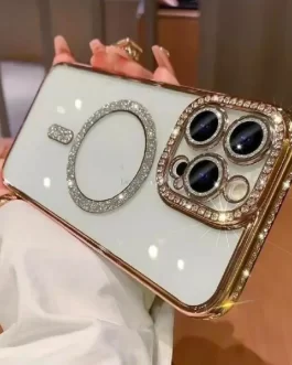 Back Cover iPhone 14 Pro Diamond Glitter Luxury Case Compatible with MagSafe and Camera Lens Protection Cover for Women Girls