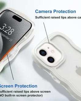Back Cover for IPhone 11 Cute Curly Wave Case, Shock Proof, Grip, Soft TPU & Girls Stylish, Camera Bump Protector for IPhone